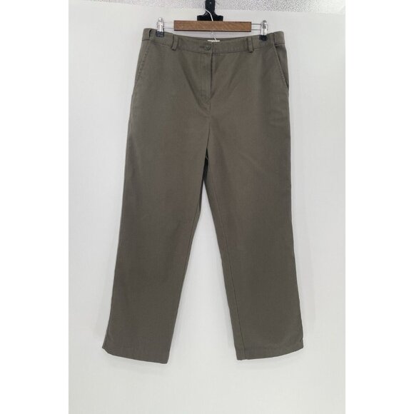 L.L. Bean Olive Green Women's Ankle Pants 12 Reg - Picture 1 of 11